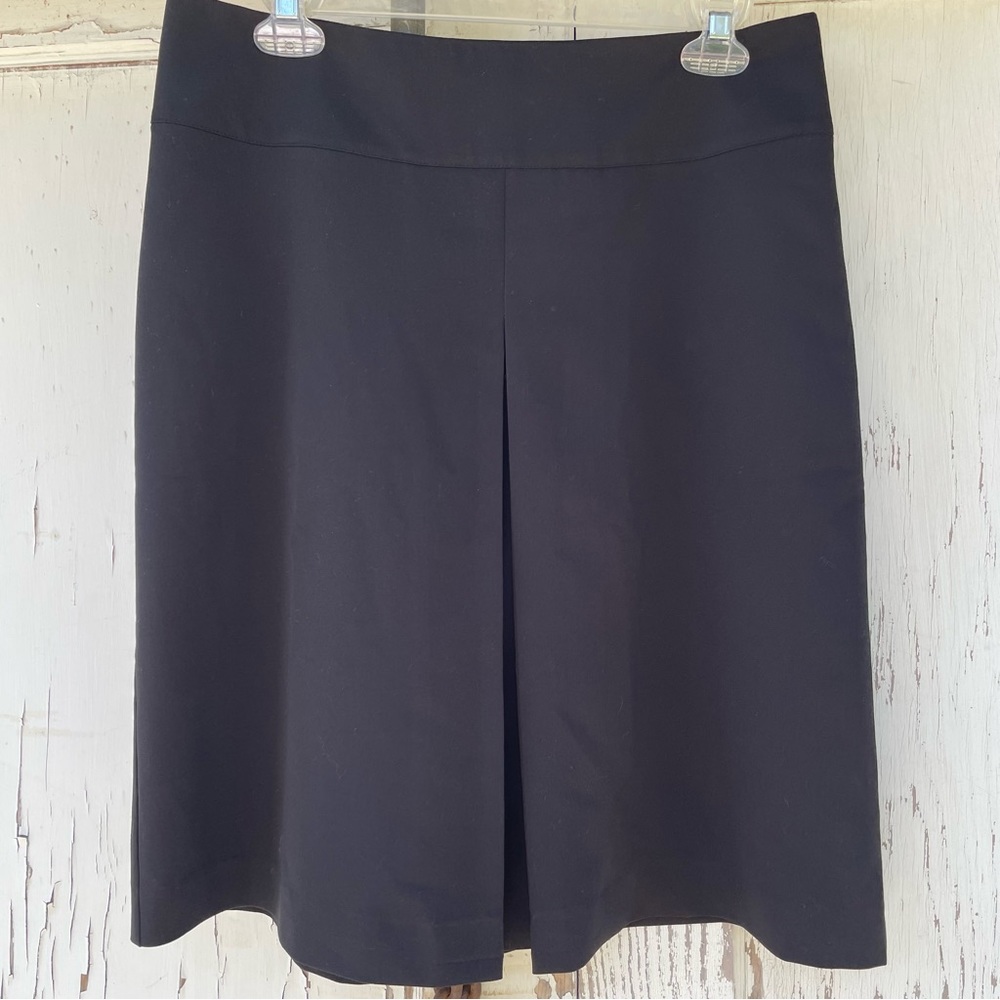 INC International Concepts Midi Skirt Women's 6 Black One Front Pleat Office